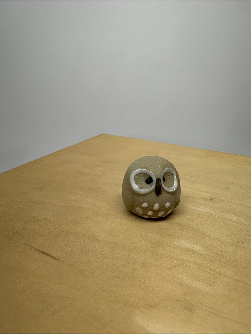 Mid Century Modern Studio Art Pottery Ceramic Tiny Owl Figurine - Picture 2 of 4